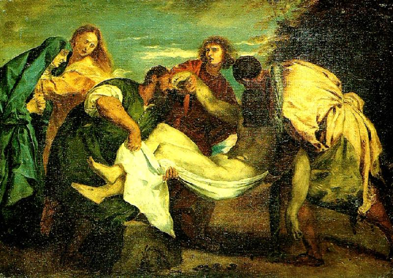 Eugene Delacroix la mise au tombeau Spain oil painting art